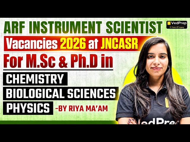 JNCASR ARF Instrument Scientist Recruitment 2026 |MSc & PhD Chemistry, Biological Sciences & Physics