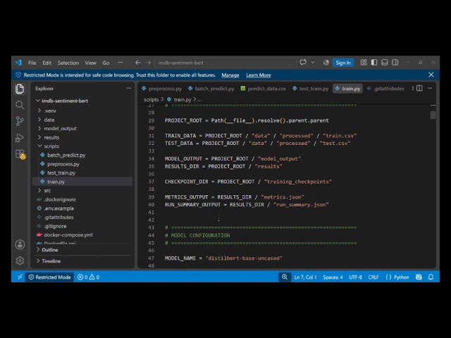 IMDB sentiment analyzer using BERT fine tuning