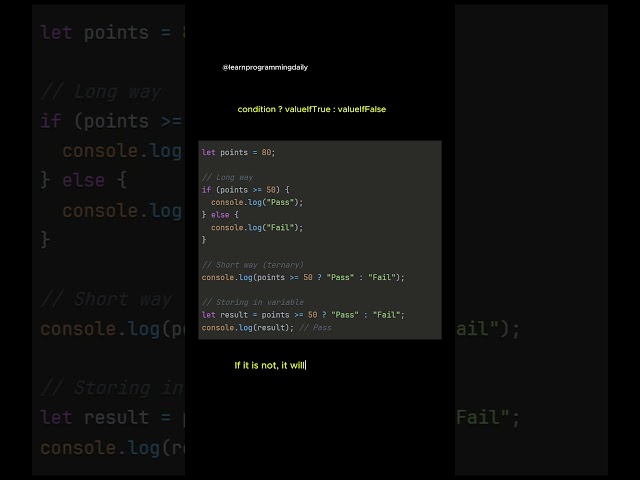 JavaScript if–else in ONE line ⚡