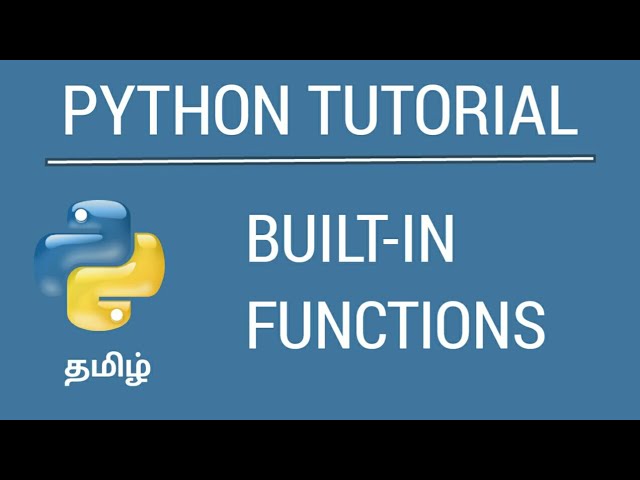 Python Built-in Functions | Tamil Tutorial | iCoding