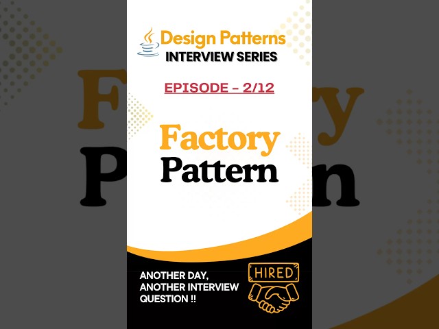 Factory Design Pattern in Java | Real Interview Concept #shorts