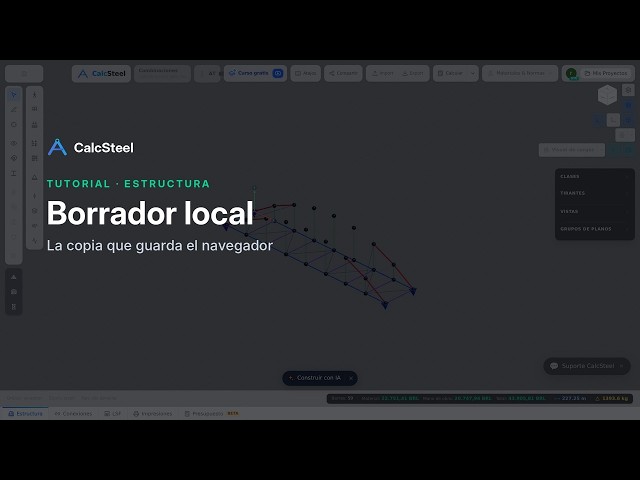 Borrador local en CalcSteel: tutorial de la pestaña Estructura