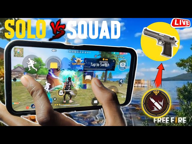 ONE HAND GAMING 💯 SOLO VS SQUAD BR RANKD 🥰 HAND GAME PLAY ⏯️ POCO X5 🤯💥