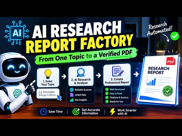 AI Research Report Factory: From One Topic to a Verified PDF