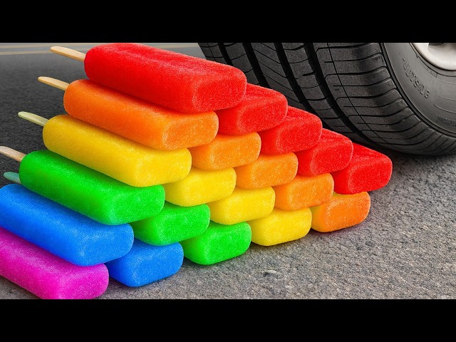 Crushing Experiments! &Car vs Crunchy Rainbow Giant Sline Balloons & Soft Things By Car 1