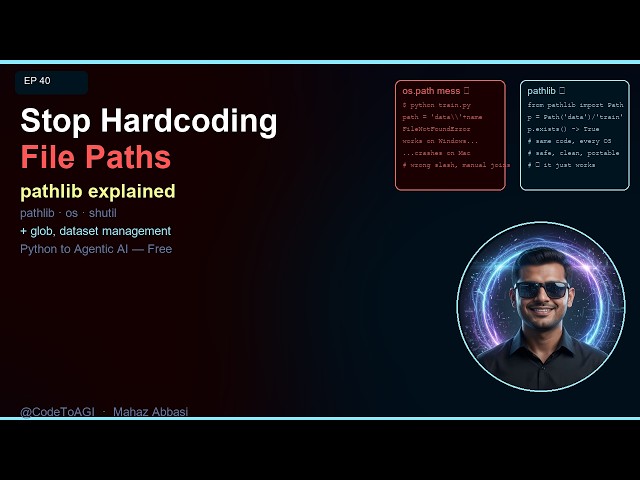 Python pathlib & OS Utilities Explained — Files, Folders & Datasets | Ep 40 | CodeToAGI