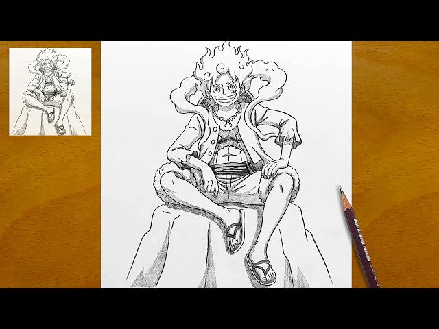 How to Draw Luffy Gear 5 | Step-by-Step Pencil Drawing Guide 🔥