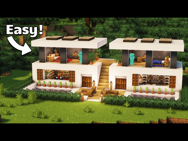 Minecraft: How to build a 2-Player Modern House! | Tutorial 🏡