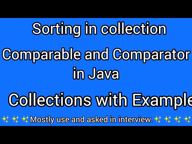 Comparable and Comparator in java || Comparable and Comparator interface with example in java