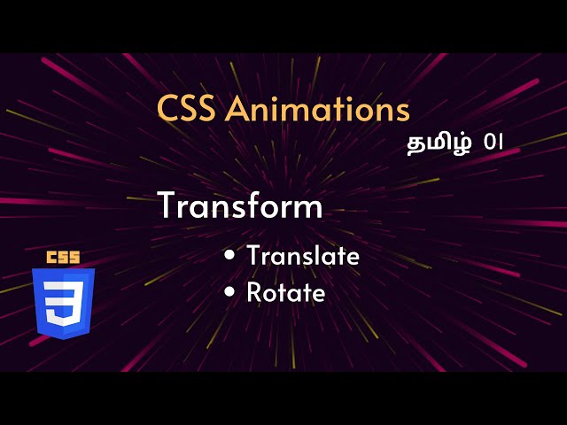 CSS Animations - Transform property Tamil | CSS Animations Tutorial for Beginners Tamil