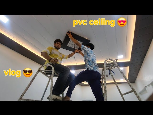 pvc ceiling fan design 😍 pvc ceiling light fitting #vlog 