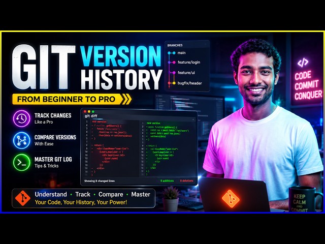 Git Ep-2: Git Log, Diff, Revert & Restore | Complete Git Tutorial