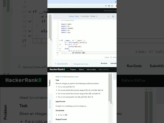 Hackerrank  ||Python || Introduction ||  Python If -Else   #hackerranksolutions @coders_psv