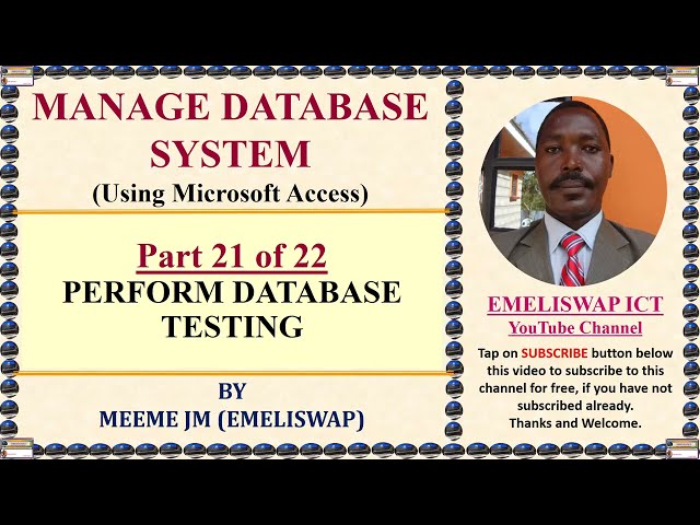 Performing Database Testing in a Relational Database using Microsoft Access