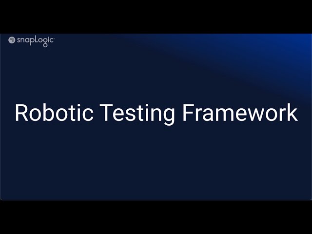 Robotic Testing Framework Part 1