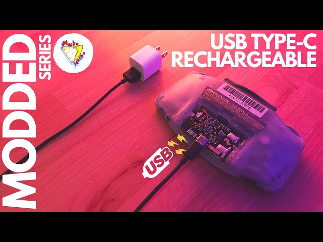 USB TYPE C RECHARGEABLE BATTERY GAME BOY ADVANCE MOD from Retro Modding | Retro Renew