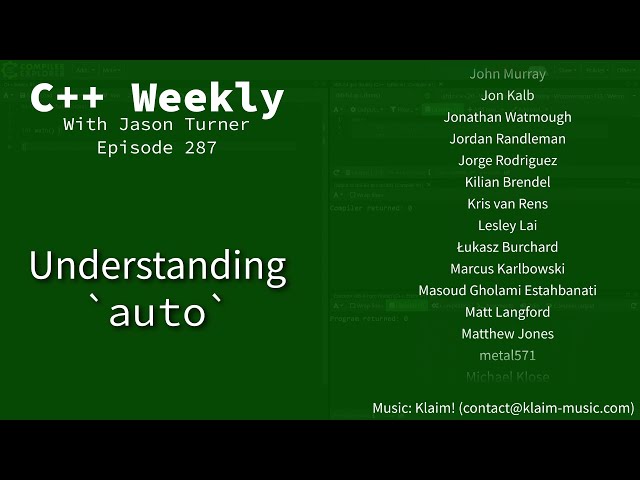 C++ Weekly - Ep 287 - Understanding `auto`