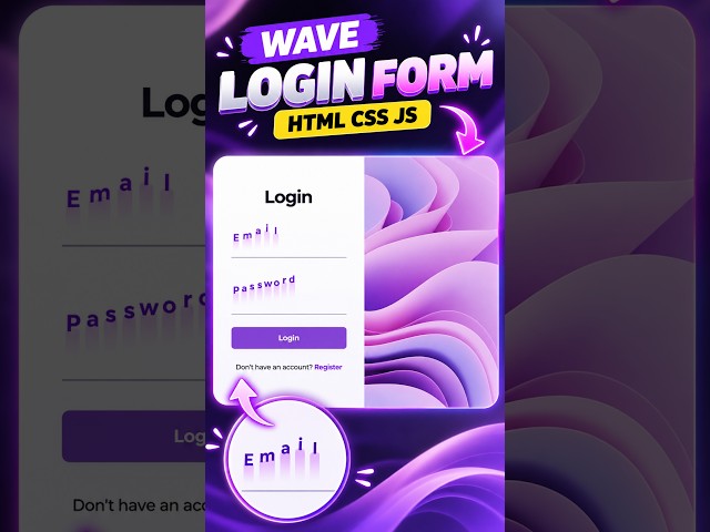 🌊 This Login Form Has a Wave Effect! 😳🔥 | HTML CSS JS #shorts