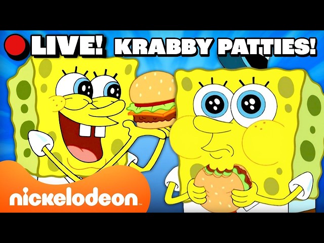 🔴 LIVE: Krabby Patty 24/7 Marathon! 🍔 SpongeBob, Patrick Star Show & Kamp Koral! | Nicktoons