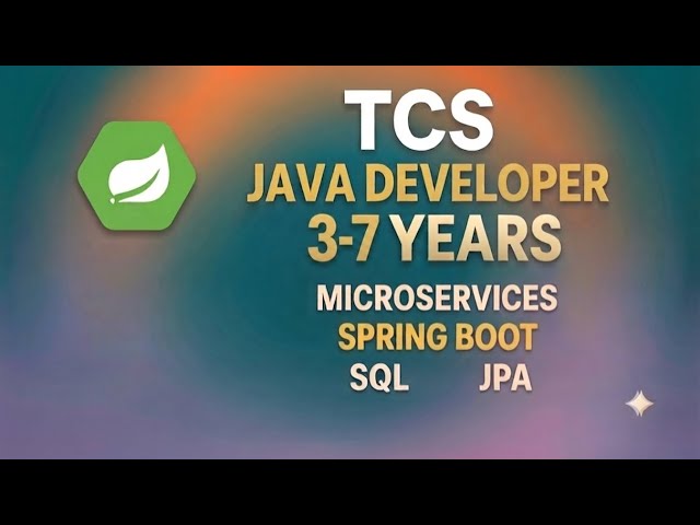 🔥 TCS Java Developer Interview | 2-7Years Experience | Java 8 | Spring Boot |Microservices | SQL