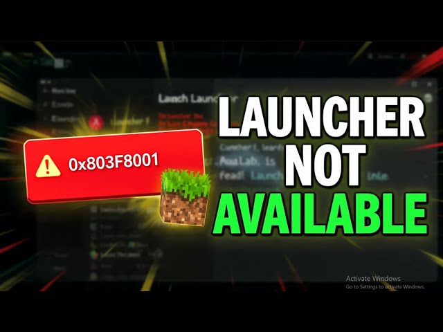 How to fix Minecraft Launcher error 0x803F8001   is currently not available