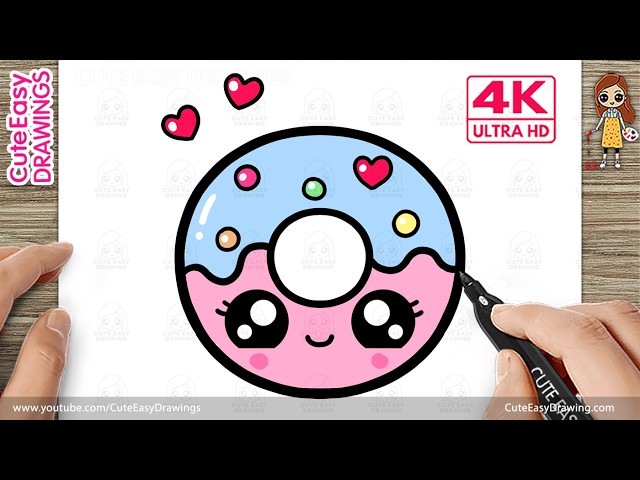 How to Draw a Cute Donut Easy | Step by Step Drawing for Kids