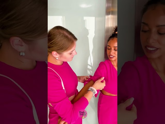ONE CUT ONLY! She transformed her outfit in a small elevator