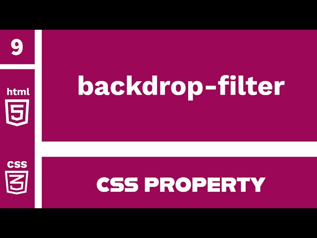 CSS Property backdrop-filter explained !