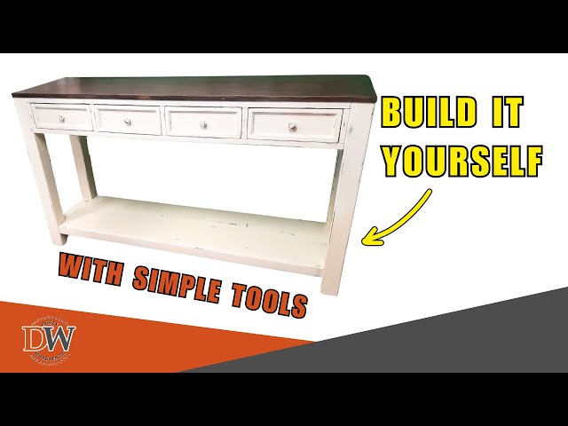 DIY Antique Console Table with Drawers (Full Build)