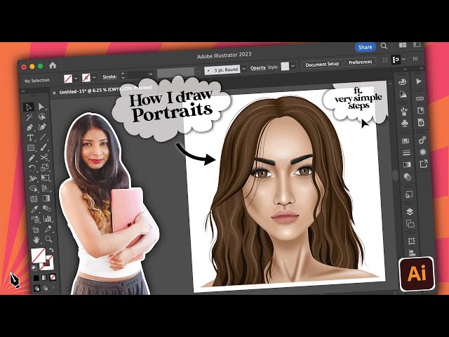 Drawing portraits on Adobe Illustrator (Easy steps + basic tools)