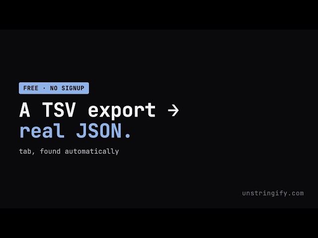 TSV to JSON Online — Free, No Signup