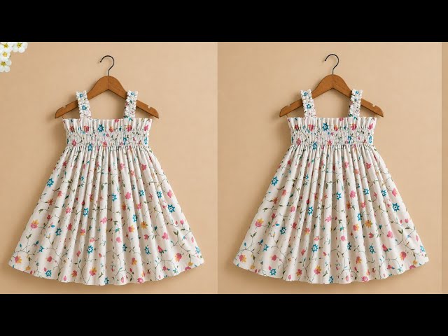 3 Year Baby Elastic Frock Cutting and Stitching Tutorial 