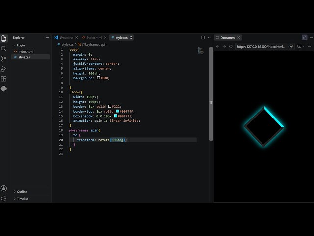 Neon Loading Square Animation 🔥 | HTML & CSS Only | CSS Animation #shorts