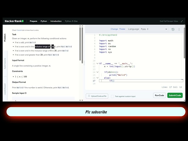 If-else  Conditions Hackerrank python Solutions