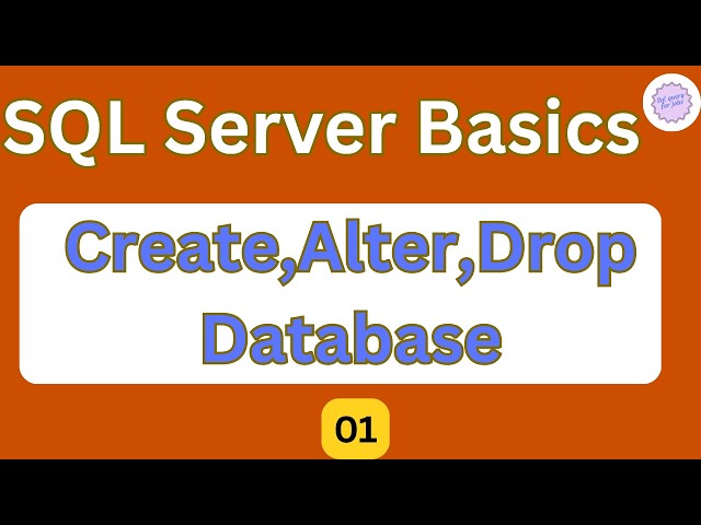 CREATE, ALTER, and DROP Database in SQL Server