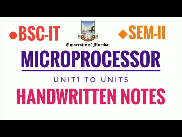 Microprocessor 8085 Notes | Sem-2 | BSC-IT