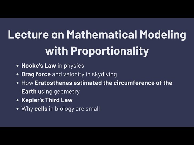 Mathematical modeling using proportionality