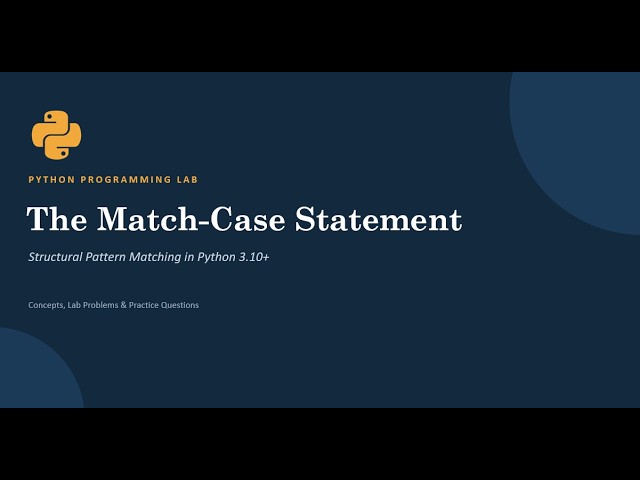 Lecture 7 | Match Case Statement in Python | Python Tutorial for Beginners