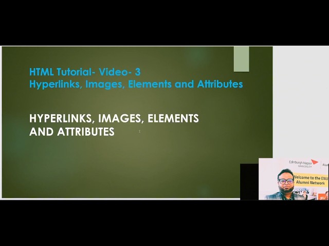 HTML Tutorial – Lesson 3: Hyperlinks, Images, Elements & Attributes