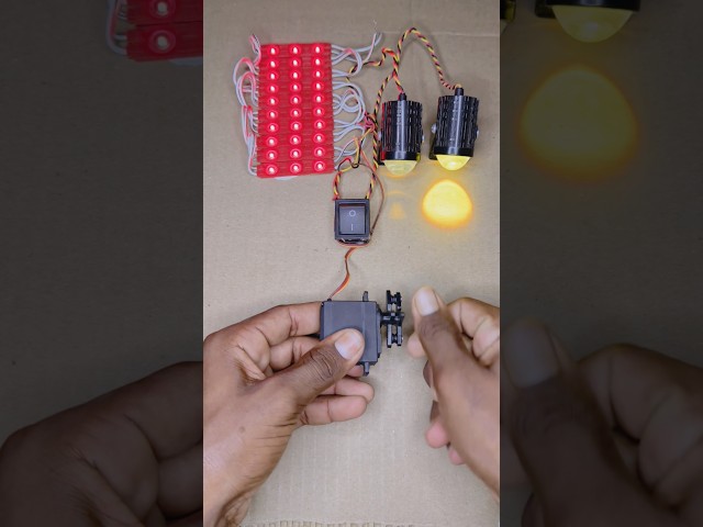 Ten Strip LED Module Light & Two Bike bulb Powering Using Metal Servo Generator • DC motor