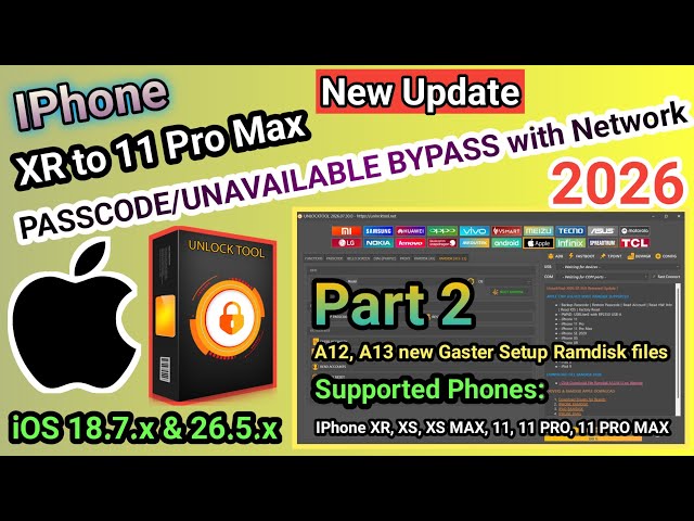 Unlock Tool A12, A13 iphone XR to 11 Pro Max Ramdisk files step by step | 2026