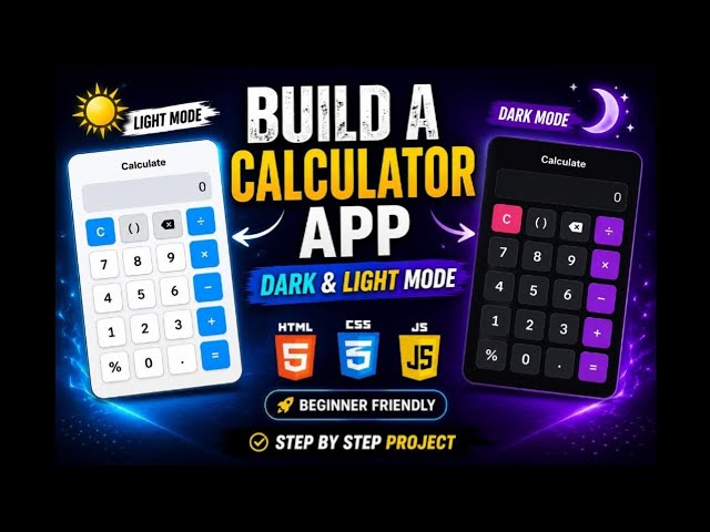 Build a Calculator App Using HTML, CSS & JavaScript | Beginner Project