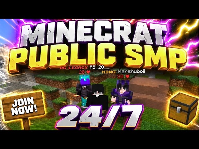 Minecraft Public Smp Live | 24/7 Public Server | Java + Pe | #minecraftlive