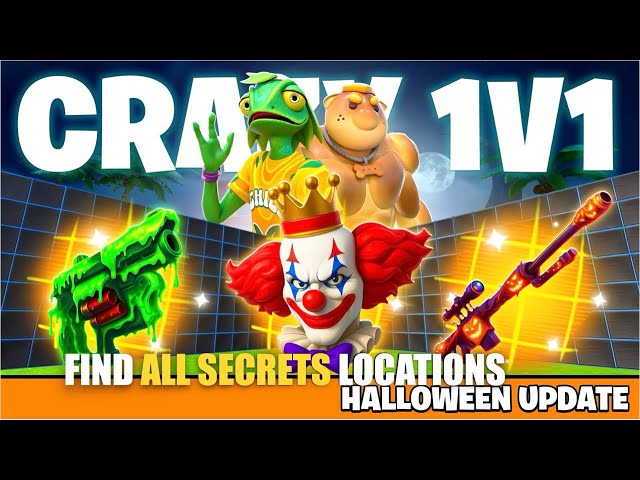 CRAZY 1V1 FFA ALL GUNS & RIDES MAP FORTNITE CREATIVE - ALL SECRETS LOCATIONS (SECRET CODE) PART 28