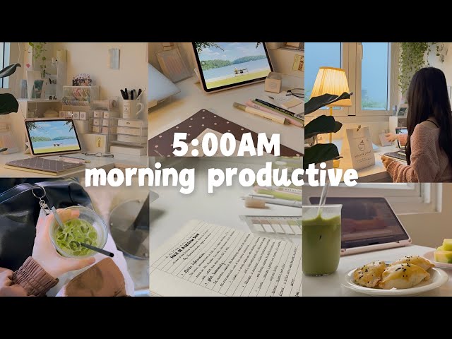 STUDY VLOG |  5:00am morning routine, studying, coffee date, romanticizing life˚˚ ༘