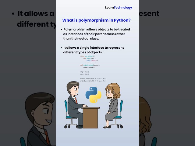 Polymorphism in Python | Python Interview Questions | #python #interview #pythontutorial #oops
