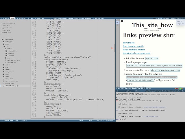 HOW TO: setup tailwindcss for a Hugo project (with Sass support!!!)