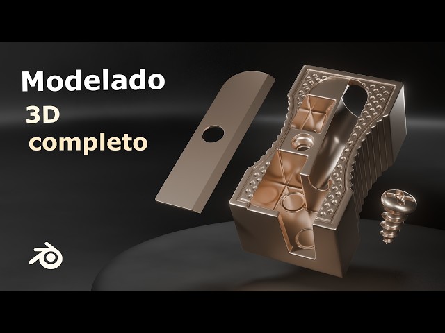 Sacapuntas 3D en Blender - Proceso de modelado sin imágenes