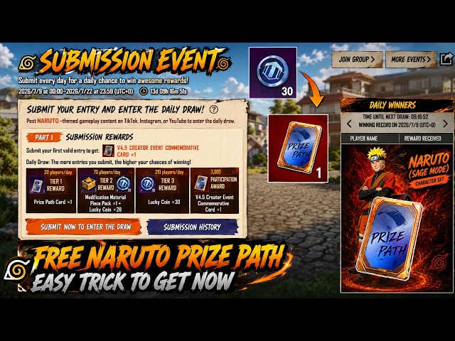 😱 100 Free Naruto Prize Path For Everyone Don't Miss This Chance | New Redeem Codes Is Here | PUBGM