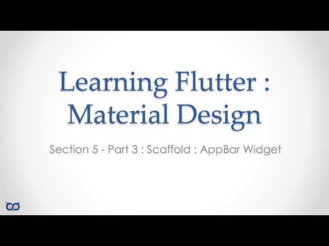 #flutter #dart #programming #learningflutter - S5 E3 - Scaffold - AppBar Widget